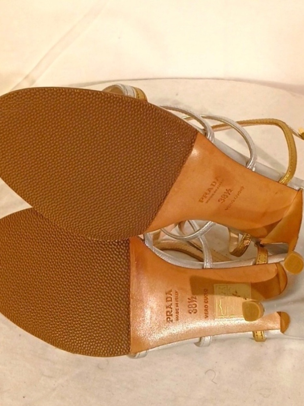 Prada Milano heels gold silver - Picture 4 of 4